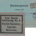 DR - Bremerhaven 1910 Frei d. Ablösung Nr. 8 Postzustellurkunde n. Stadthagen
