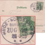 DR - Hude Nordenham Bahnpost Zug 42 Karte n. Rodenkirchen 1903