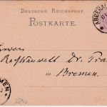 DR - Abbehausen 1884 K1 5 Pfg. Ganzsache n. Bremen