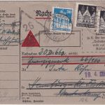 Bizone - (2) Benefeld ü. Walsrode 1950 Nachnahmekarte n. Hamburg - retour