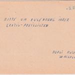 BRD - Walsrode Löns-Stadt 1962 apt. Handwerbestempel Ganzsache n. Ingolstadt