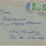 BRD - (20a) Benefeld ü. Walsrode Poststelle I Brief n. Lüneburg 1954