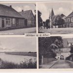 Niedersachsen - Ahlden Geschäft Gasthaus etc. sw-Mehrbild-AK gelaufen 1956