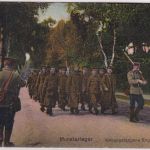 DR - Munster (Lager) 1914 Tagesstpl. Feldpostkarte (AK engl. Kriegsgefangene)