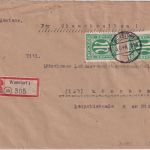 AM-Post - 2x42 Pfg. dt. Druck Einschreibebrief Wunstorf - München 1946