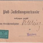 DR - Eilsen 1889 K1 Postzustellurkunde Frei d. Ablösung Nr. 8 n. Bückeburg