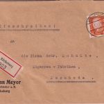 DR - 45 Pfg. Ebert Einschreibebrief Bückeburg - Meschede 1930