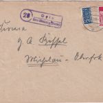 Bizone - (20) Oyle ü. Nienburg (Weser) Landpost-Ra2 brief n. Michelau 1949