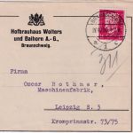 DR - 15 Pfg. Hindenburg Perfin "WB" Faltbrief Braunschweig - Leipzig 1930