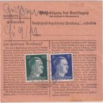 DR - Wendeburg ü. Braunschweig Poststelle I Paketkarte n. Lichtenfels 1942