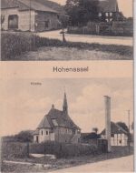 Niedersachsen - Hohenassel Gasthof Kirche sw-Mehrbild-AK gelaufen 1923
