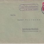 BRD - (20b) Dobbeln ü. Schöningen Landpost-Ra2 Brief n. Duisburg 1958