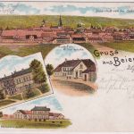 Niedersachsen - Beierstedt Gasthof Gehöft etc. Mehrbild-Farblitho gelaufen 1899