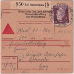 DR - 60 Pfg. AH Nachnahme-Paketkarte Bad Gandersheim - Osterrode 14.2.45