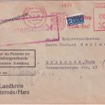 Bizone - Osterode 1949 65 Pfg. AFS + Notopfer Zustellurkunde/Ortsbrief