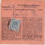Bizone - 2x90+5+50 Pfg. Bauten/Posthorn Wertpaketkarte Osterode - Berlin 1952
