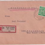 All.Bes. - Groß Rhüden ü. Seesen Poststelle I Einschreibebrief n. Freisbach 1947