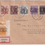 Bizone - 25 Pfg. Arbeiter/Band WOR Bogenecke u.a. Einschreibebrief Hahausen 1948