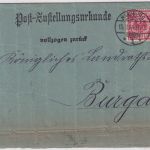 DR - 10+20 Pfg. Krone/Adler Postzustellurkunde Harzburg - Burgdorf 1894