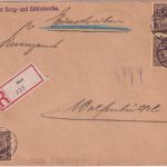 DR-Infla - 9x5 M. Dienst Einschreibebrief Oker - Wolfenbüttel 10.1.1923