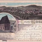 Niedersachsen - Goslar Hotel Restaurant Brusttuch Farblitho gelaufen 1896