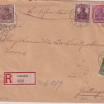 DR-Infla - 2 M. Posthorn u.a. Einschreibebrief Clausthal - Göttingen 1922