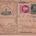 Berlin - 10 Pfg. Luftbrückendenkmal Ganzsache+Zusatz Luftpostkarte n. USA 1952