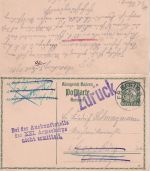 Bayern - 5/5 Pfg. Hupp Ganzsache/Doppelkarte Freising/Moosburg 1914