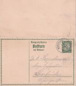 Bayern - 5/5 Pfg. Hupp Ganzsache/Doppelkarte Freising/Moosburg 1914