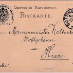 DR - Göttingen 1888 K1 portofreie Ortskarte/Postsache