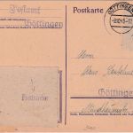 All.Bes. - Göttingen 9.10.45 entnazifizierte AH-Ganzsache Postsache/Ortskarte