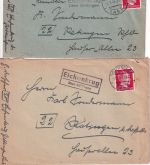 DR - Eichenkrug ü. Göttingen Landpost-Ra2 2 versch. Typen/2 Briefe 1944