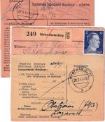 DR - Nörten-Hardenberg 1942 Paketkarte n. Hagenau (Els.) Retouraufkleber