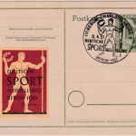 Berlin - 10 Pfg. Philharmonie Ganzsache SST Dt. Sportausstellung + Vignette 1951