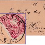 DR - Höxter 1875 nachv. preuss. K2 Brief n. Hamburg - ohne Inhalt