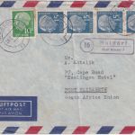 BRD - (16) Haldorf ü. Kassel 7 Luftpostbrief n. SÜDAFRIKA 1956
