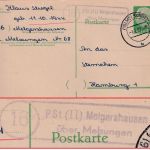 BRD - (16) Pst(II) Melgershausen ü. Melsungen Landpost-Ra2 Ganzsache 1957