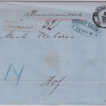 NDP(Sachsen)/Bayern - Zwickau Bahnh. 1869 K2 Einschreibebrief n. Hof