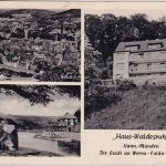 Niedersachsen - Hann. Münden Haus Waldesruh sw-Mehrbild-AK gelaufen 1958