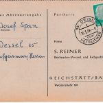 BRD - (16) Deisel ü. Hofgeismar Poststelle I Drucksache n. Eichstätt 1958