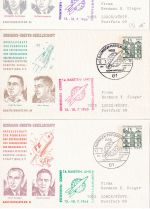 Berlin - Hermann Oberth Gesellschaft 3 Bausteinkarten Privatganzsachen 1965