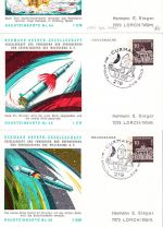 Berlin - Hermann Oberth Gesellschaft 15 Bausteinkarten Privatganzsachen 1969