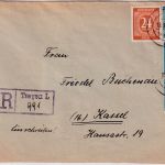 All.Bes. - Treysa Land (Rommershausen) Einschreibebrief n. Kassel 1947