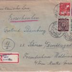 All.Bes. - Neukirchen ü. Treysa Poststelle I Einschreibebrief n. Schönau 1948