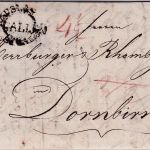 Schweiz/Österreich - St. Gallen L1+Auslage Grenzfrankobrief n. Dornbirn 1822
