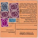 BRD - Züschen ü. Fritzlar Poststelle I Wertpaketkarte n. Malleck ü Lüneburg 1953