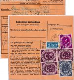 BRD - Züschen ü. Fritzlar Poststelle I Wertpaketkarte n. Malleck ü Lüneburg 1953