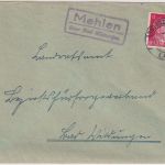 DR - Mehlen ü. Bad Wildungen Landpost-Ra2 Brief n. Bad Wildungen 1941