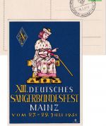 Bizone - Mainz 1951 13. Dt. Sänger-Bundesfest 10 Pfg. Privatganzsache + SST
