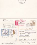 Berlin - 30/30 Pfg B&S Ganzsache/Doppelkarte Einschreibekarte n. ÖSTERREICH 1985
